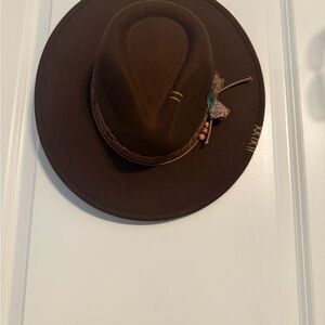 Oiernfe Classic Brown Fedora Hat with Decorative Band